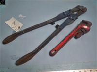 24" Record Bolt Cutter +Craftsman 14" Pipe Wrench