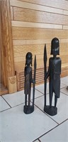 11 Kenya wood statues tallest 18"
