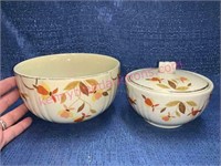 Jewel Tea autumn leaf sugar bowl & small bowl