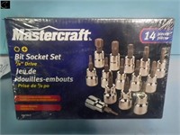 Unused Mastercraft 14 pc Bit Socket Set
