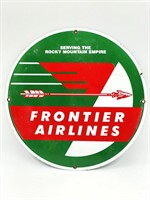 Frontier Airlines Porcelain Sign 12”