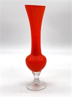 Orange Glass Vase 8”