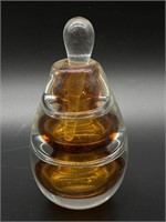 Amber and Clear Glass Perfume Bottle with Stopper