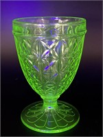 Uranium Glass Goblet 5.5”