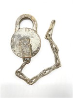 Antique Union Pacific Lock with Chain 2” x 3”