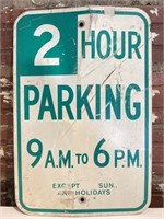 2 Hour Parking Metal Sign 12” x 18”