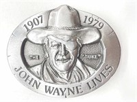 John Wayne Lives Belt Buckle 3”