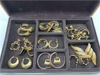Jewelry Box of Gold Colored Earrings