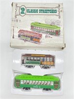 (2) Plastic Streetcar Toys 4” and 5.5”