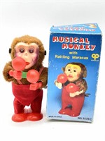 Vintage Musical Monkey with Rattling Maracas with