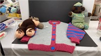 Handmade knitted bears and sweater. Sweater is