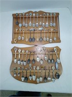 Vintage Collector Spoons w/racks