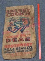 Speedy Cook’n green split peas burlap bag