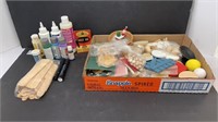 Crafting lot: various partially used paints and