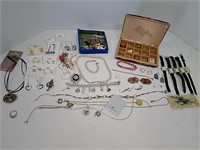 Earrings, Watches, Broached, & More Jewelry Lot