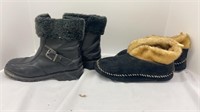 Size 8 women’s boots and size 8-10 slippers