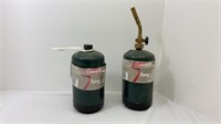 Coleman propane tanks and torch head. One tank