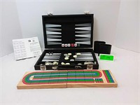 Backgammon game and Cribbage board with pieces