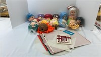 Fourteen vintage crafting doll heads and various