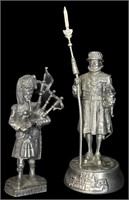 Pewter Beefeater and Bagpipe Player