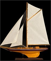 Large Wooden Sailboat Model