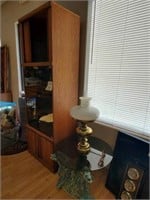 Stereo Cabinet & Glass Top Table & Lamp
