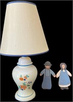 Ceramic Lamp and Wooden Country Decor