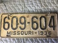 Matching set of 1936 Missouri plates