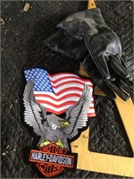 Harley Davidson patch and gloves