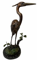 Carl Wagner Bronze Heron Sculpture