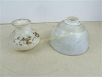Two Antique Glass Lamp Shades