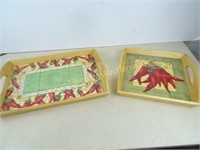 Two Tiled Serving Trays