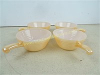 Set of Fire King Ovenware Iridescent Bowls with