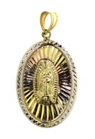 10kt Gold Mother Mary Large Pendant
