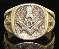10kt Gold Men's Large Masonic Ring