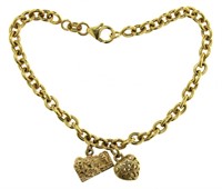 10kt Gold 7.5" Charm Bracelet