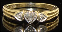 10kt Gold Diamond Heart Ring