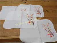 Four Embroidered Place Mats