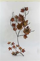 Artisian Metal Maple Art Leaf Branch Artwork x 2