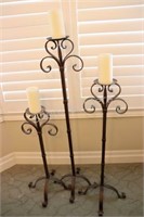 Floor Wrought Iron Deocrative Candle Set 28" - 48"