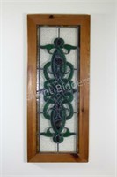 Pine Framed Textured Lead Stain Glass Panel