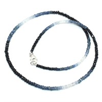 Silver blue sapphire necklace