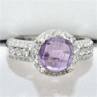 Silver amethyst ring sz 7