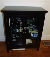 Contemporary Style Two Glass Door Storage Cabinet