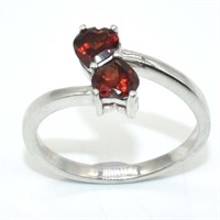 Silver garnet ring sz 9