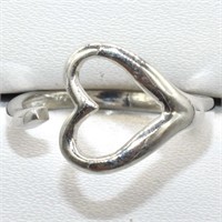 Silver heart ring sz 6.5