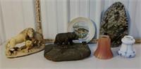 Box - black forest? bear carving, lamp shades