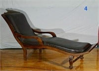 Black Leather Chaise Lounge