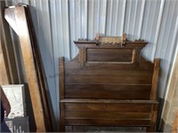 Wood bed on caster with wood bed rails, head and