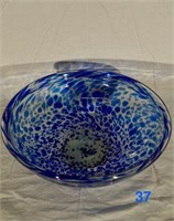 Mottled Blue Glass Bowl